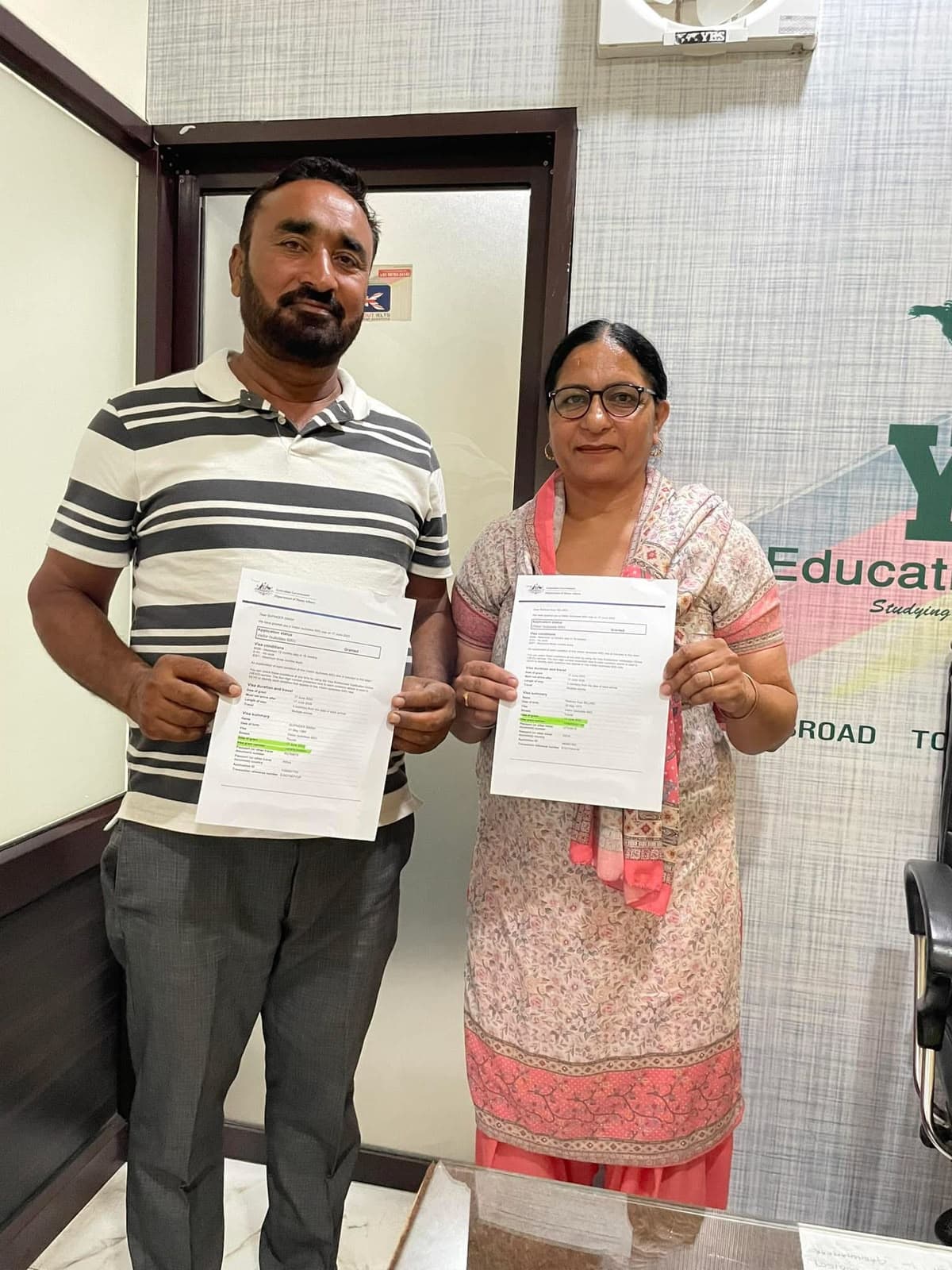 Visa success celebration at Yes Educational Services
